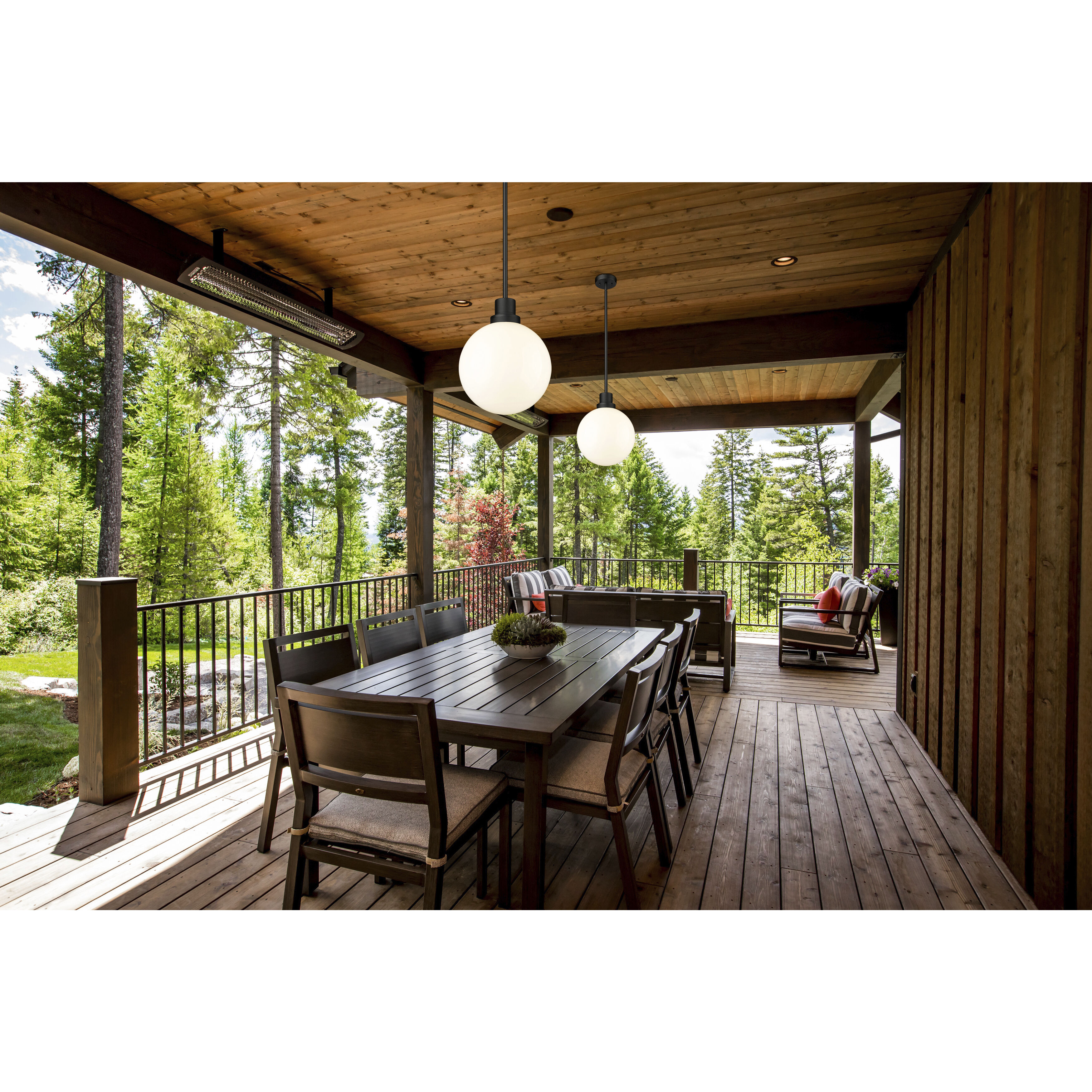 Laurent 1 Light 12 inch Black Outdoor Pendant