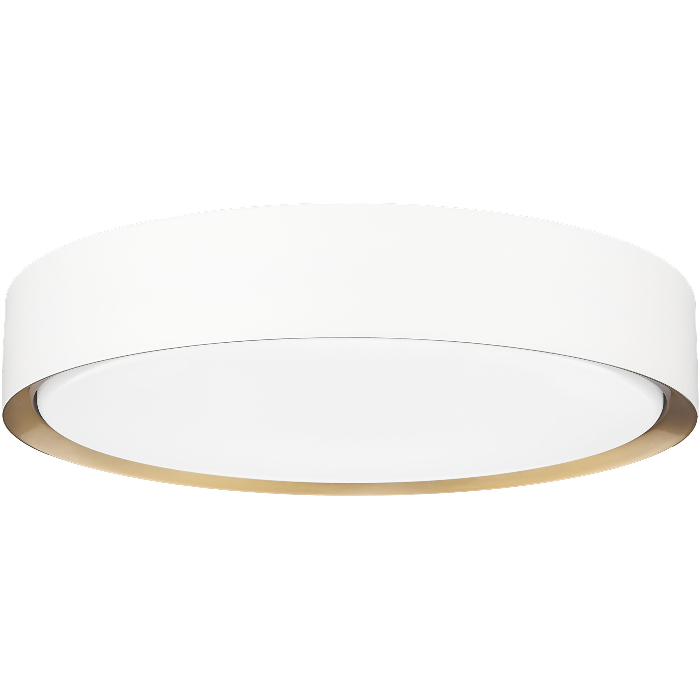 Kawan LED 16 inch Matte White and Modern Gold Flush Mount Ceiling Light