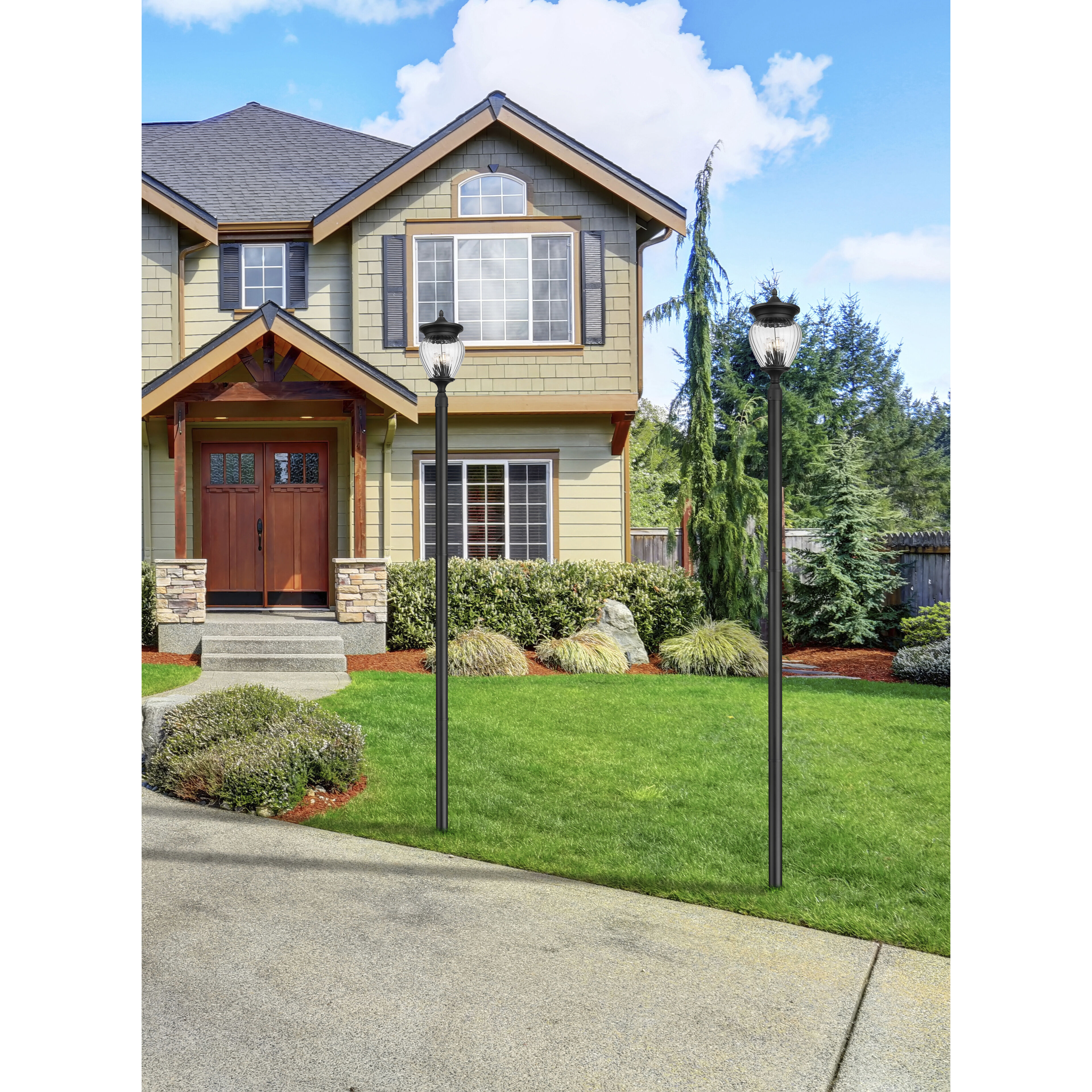 Davina 4 Light 143.25 inch Black Outdoor Post Mounted Fixture in G9