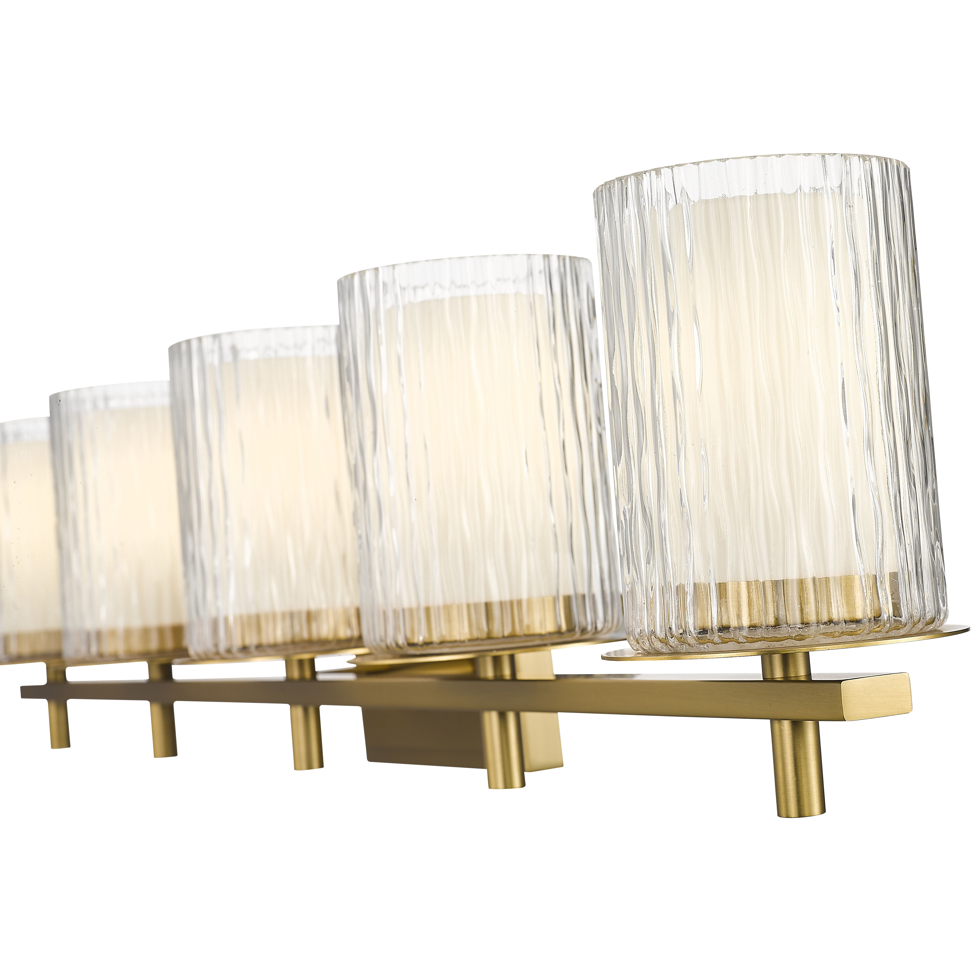 Grayson 5 Light 40 inch Modern Gold Vanity Wall Light