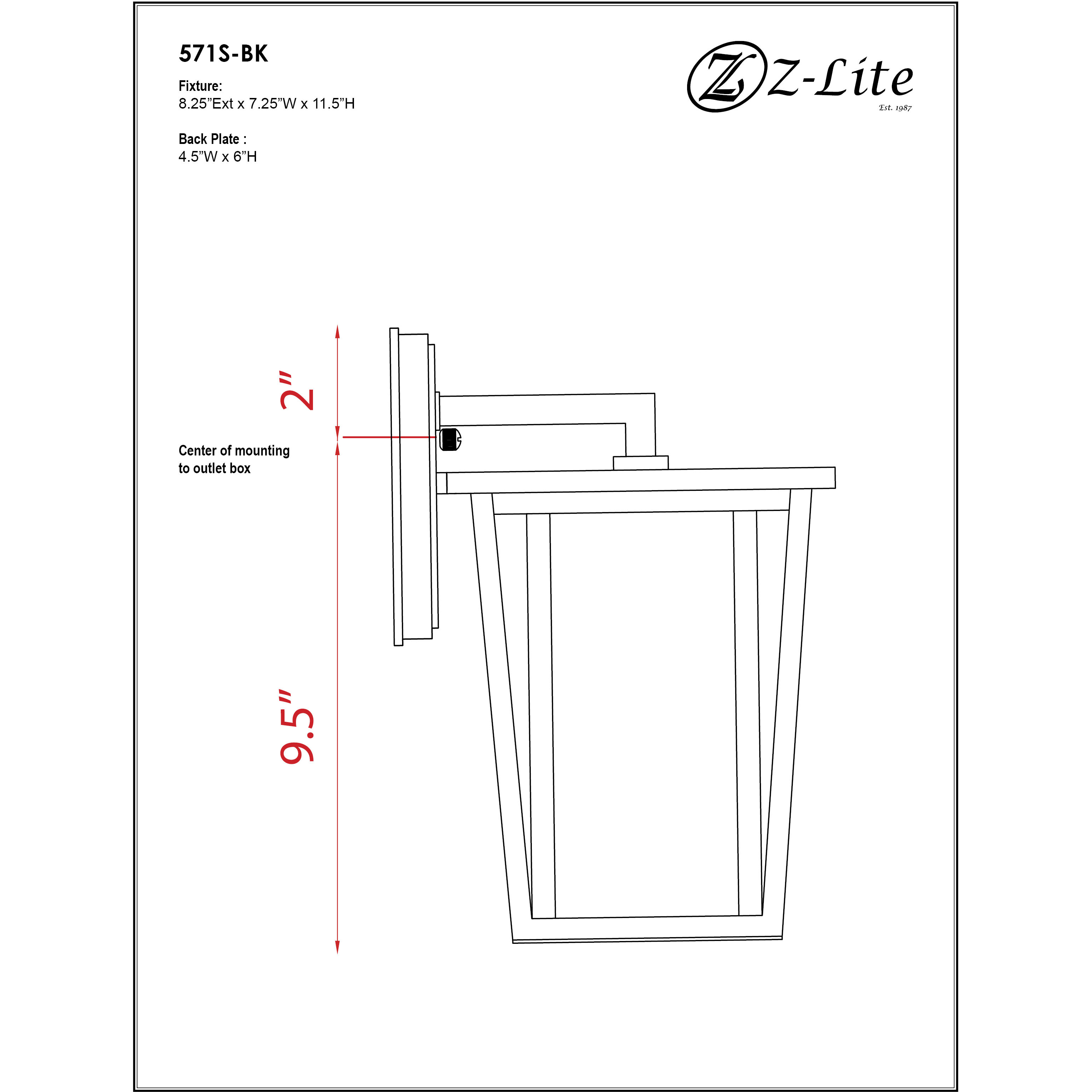 Seoul 1 Light 11.5 inch Black Outdoor Wall Light