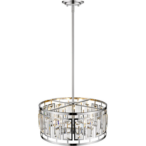 Mersesse 5 Light 19 inch Chrome Pendant Ceiling Light in 10.56, Clear and Chrome