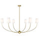 Shannon 6 Light 62 inch Rubbed Brass Chandelier Ceiling Light