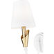 Claudelle Wall Sconce Wall Light in Textured White and Modern Gold