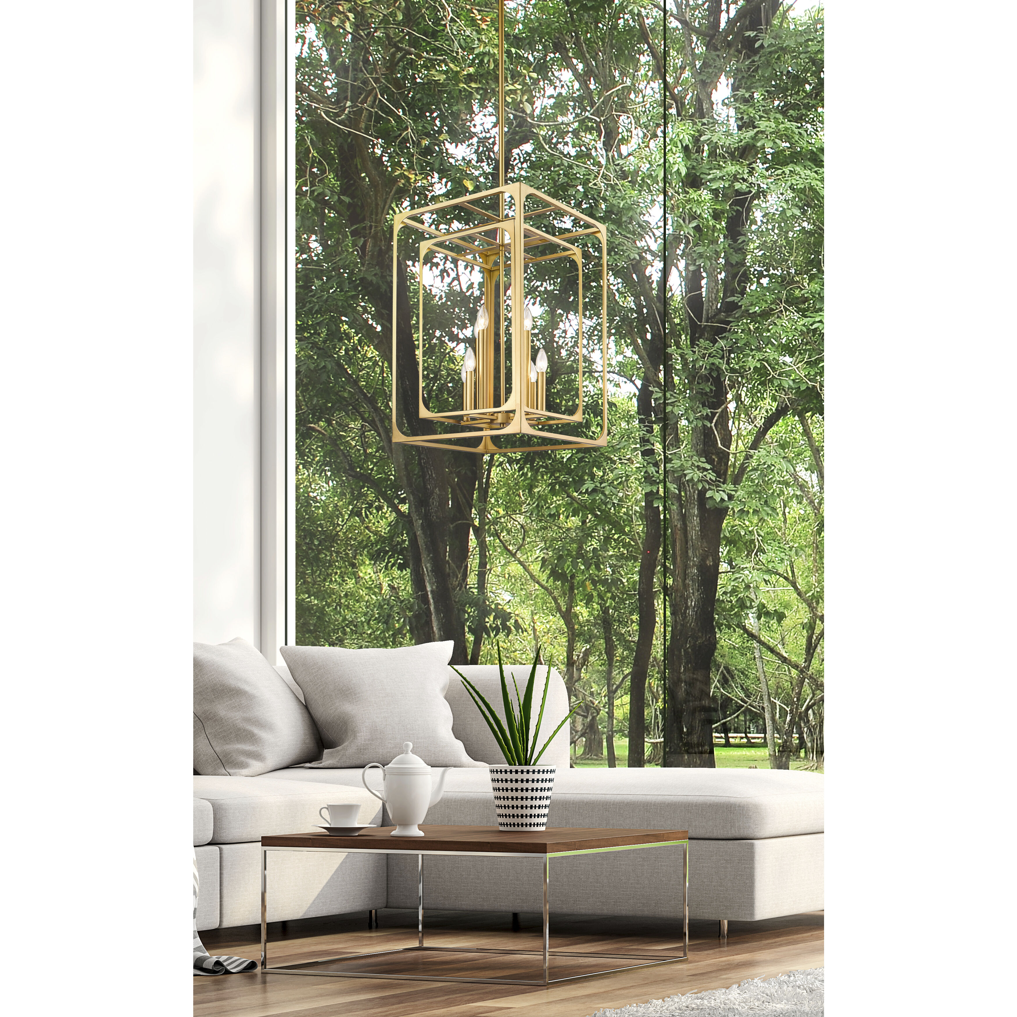 Easton 8 Light 16.5 inch Rubbed Brass Chandelier Ceiling Light