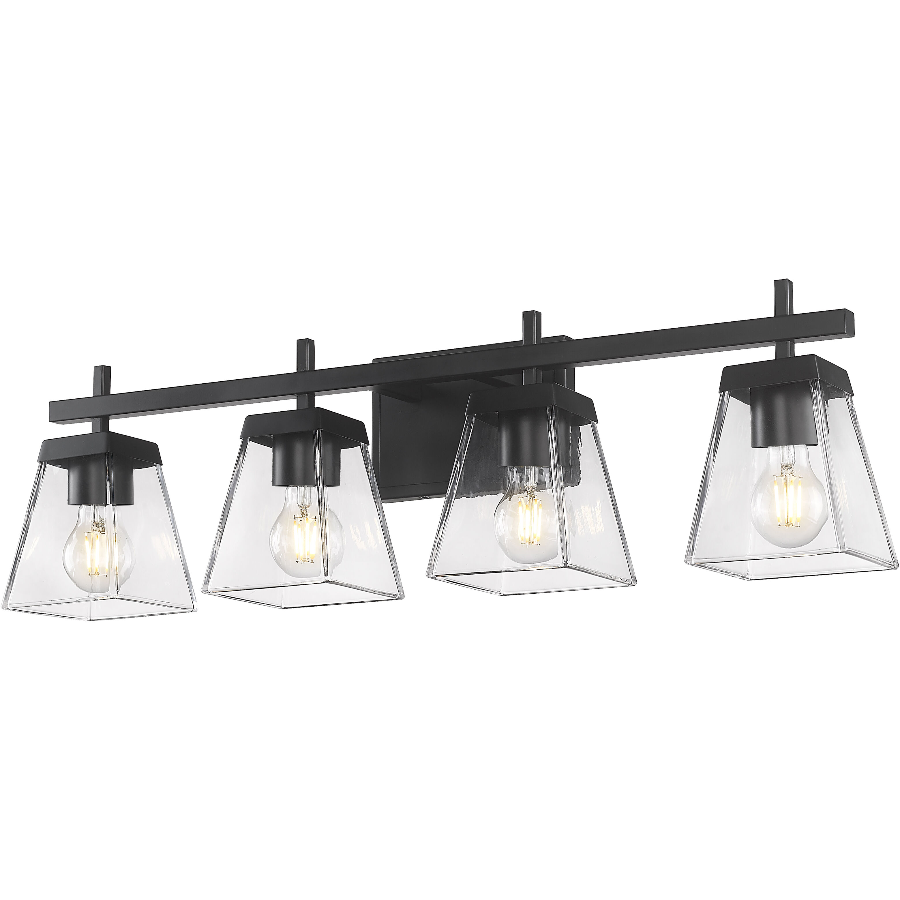 Lauren 4 Light 30.5 inch Matte Black Vanity Wall Light