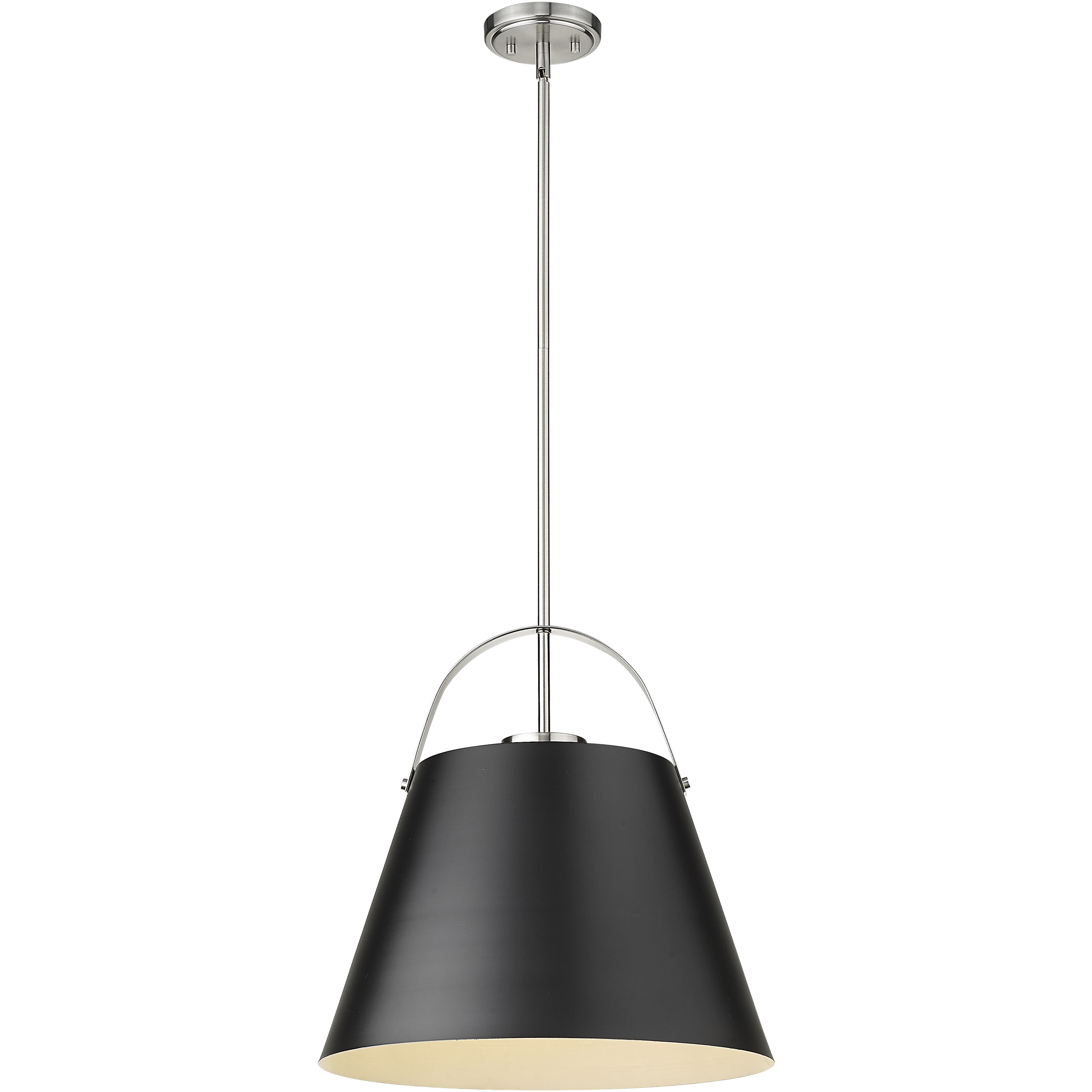 Z-Studio 1 Light 18 inch Matte Black and Brushed Nickel Pendant Ceiling Light