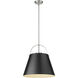 Z-Studio 1 Light 18 inch Matte Black and Brushed Nickel Pendant Ceiling Light