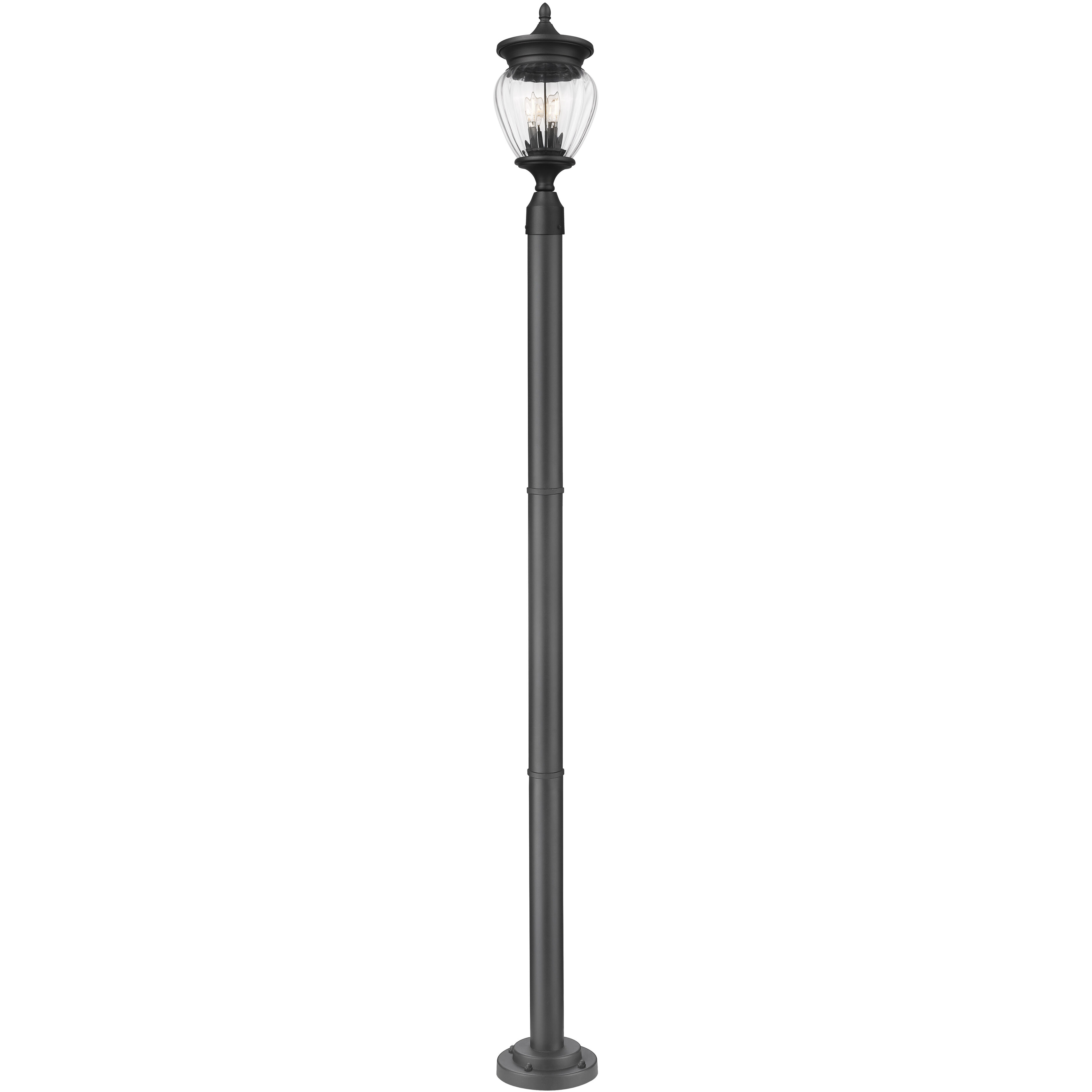 Davina 3 Light 94 inch Black Outdoor Post Mounted Fixture in G9