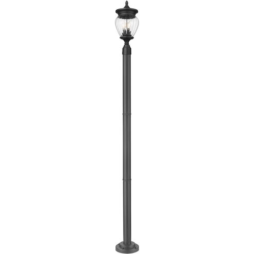 Davina 3 Light 94 inch Black Outdoor Post Mounted Fixture in G9