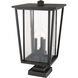 Seoul 3 Light 24.75 inch Oil Rubbed Bronze Outdoor Pier Mounted Fixture in 18.5