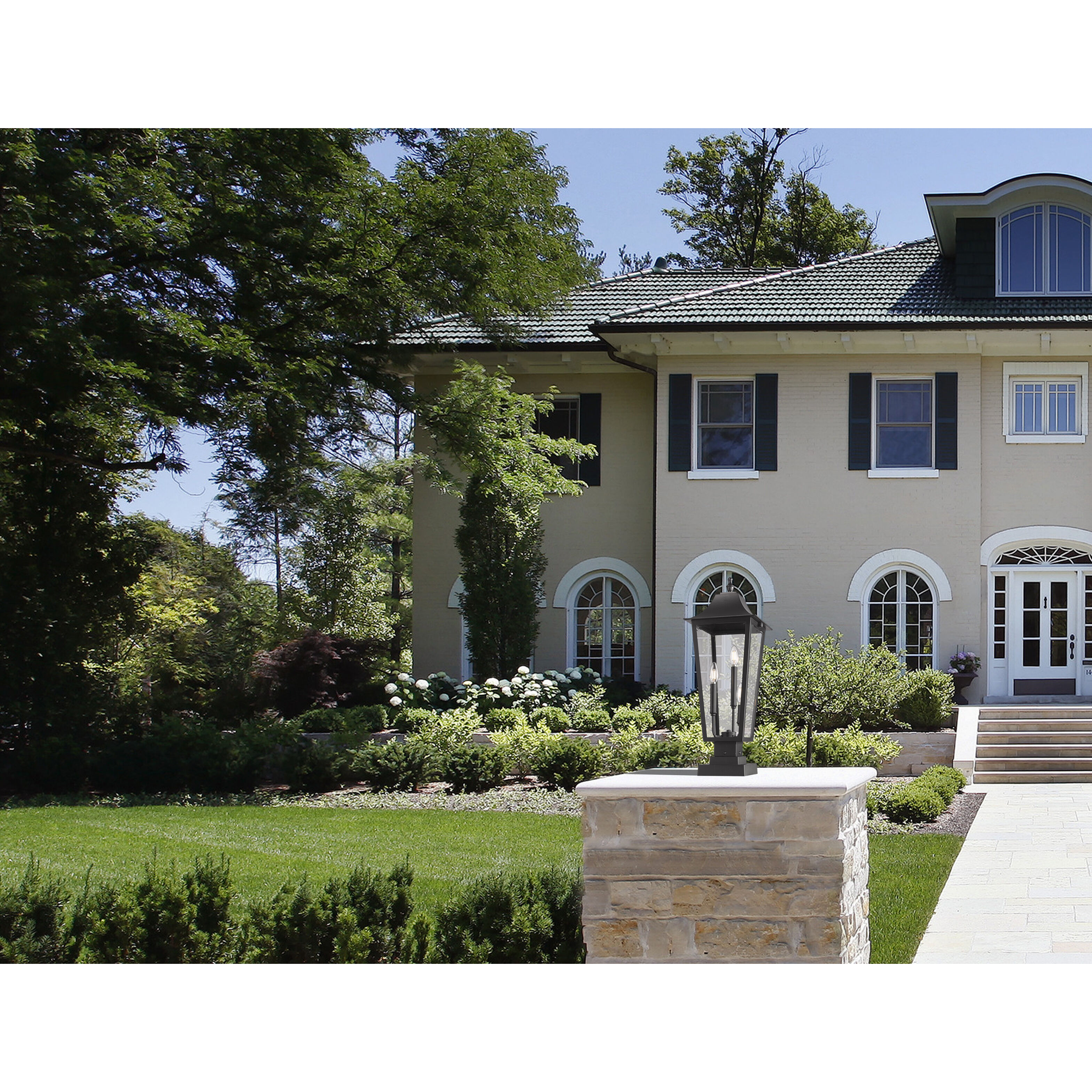 Gannon 3 Light 27.75 inch Black Outdoor Pier Mounted Fixture in G9