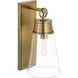 Wentworth 1 Light 7.5 inch Rubbed Brass Wall Sconce Wall Light