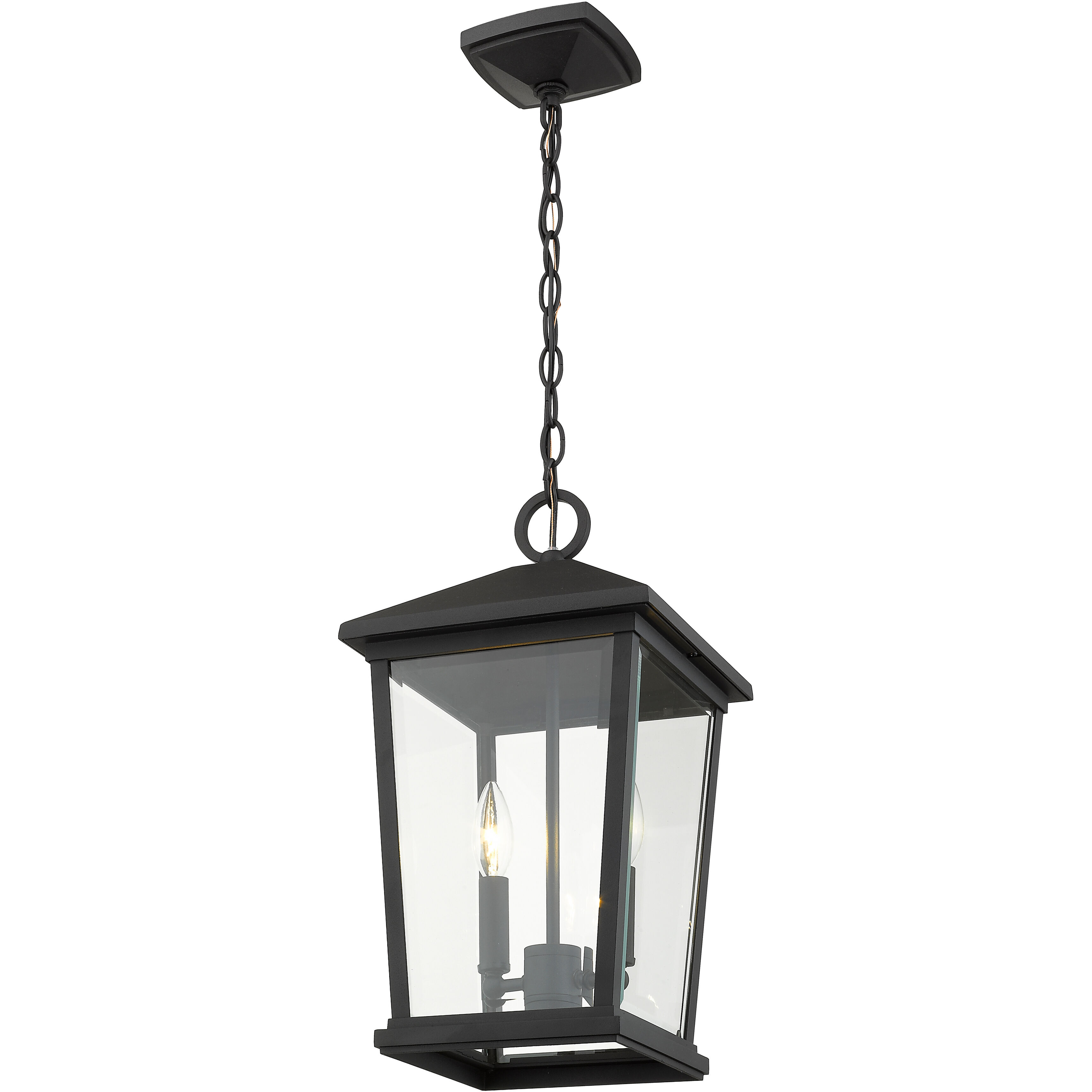 Beacon 2 Light 9.5 inch Black Outdoor Chain Mount Ceiling Fixture