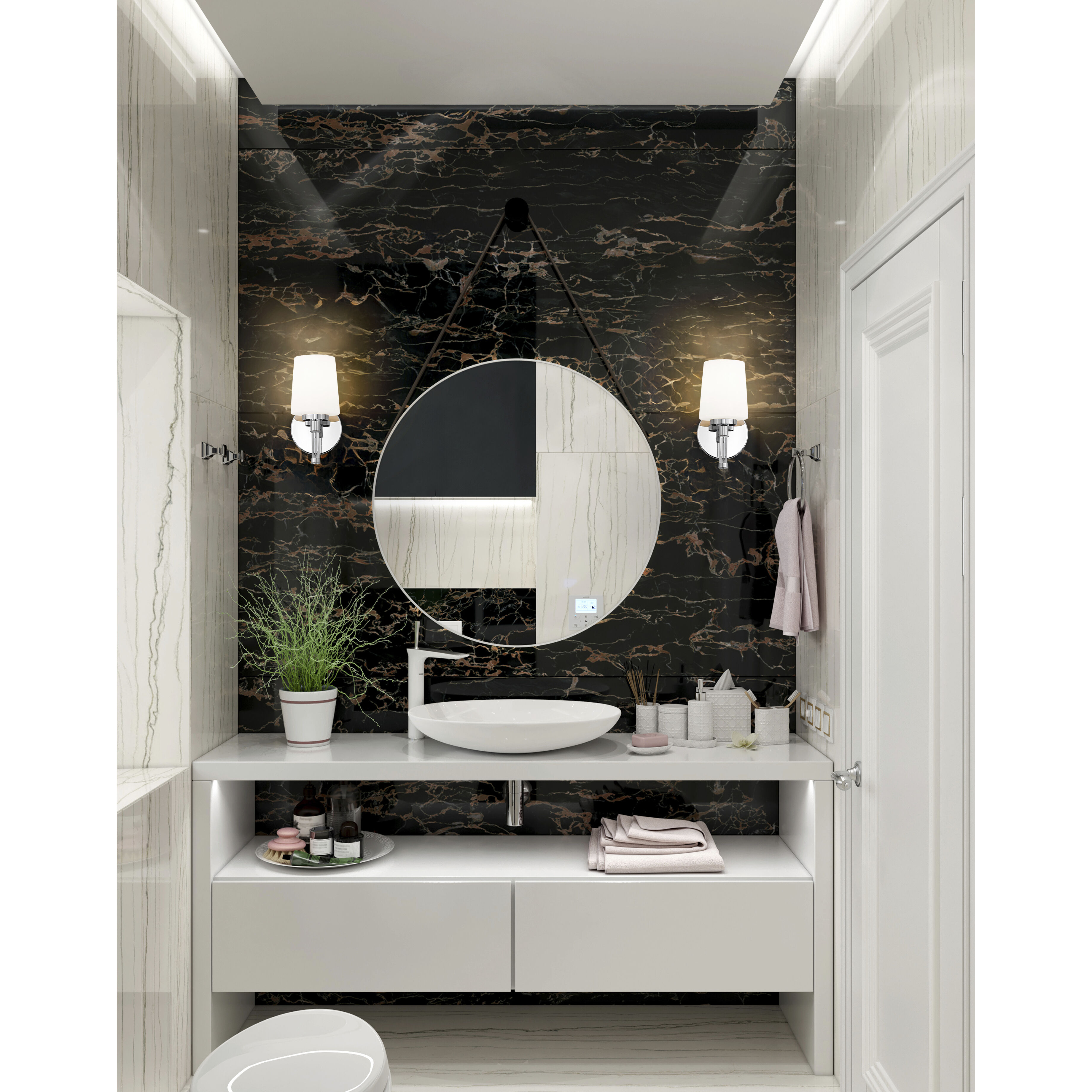 Henri Vanity Wall Light in Chrome