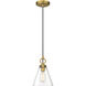 Harper 1 Light 8 inch Rubbed Brass Pendant Ceiling Light