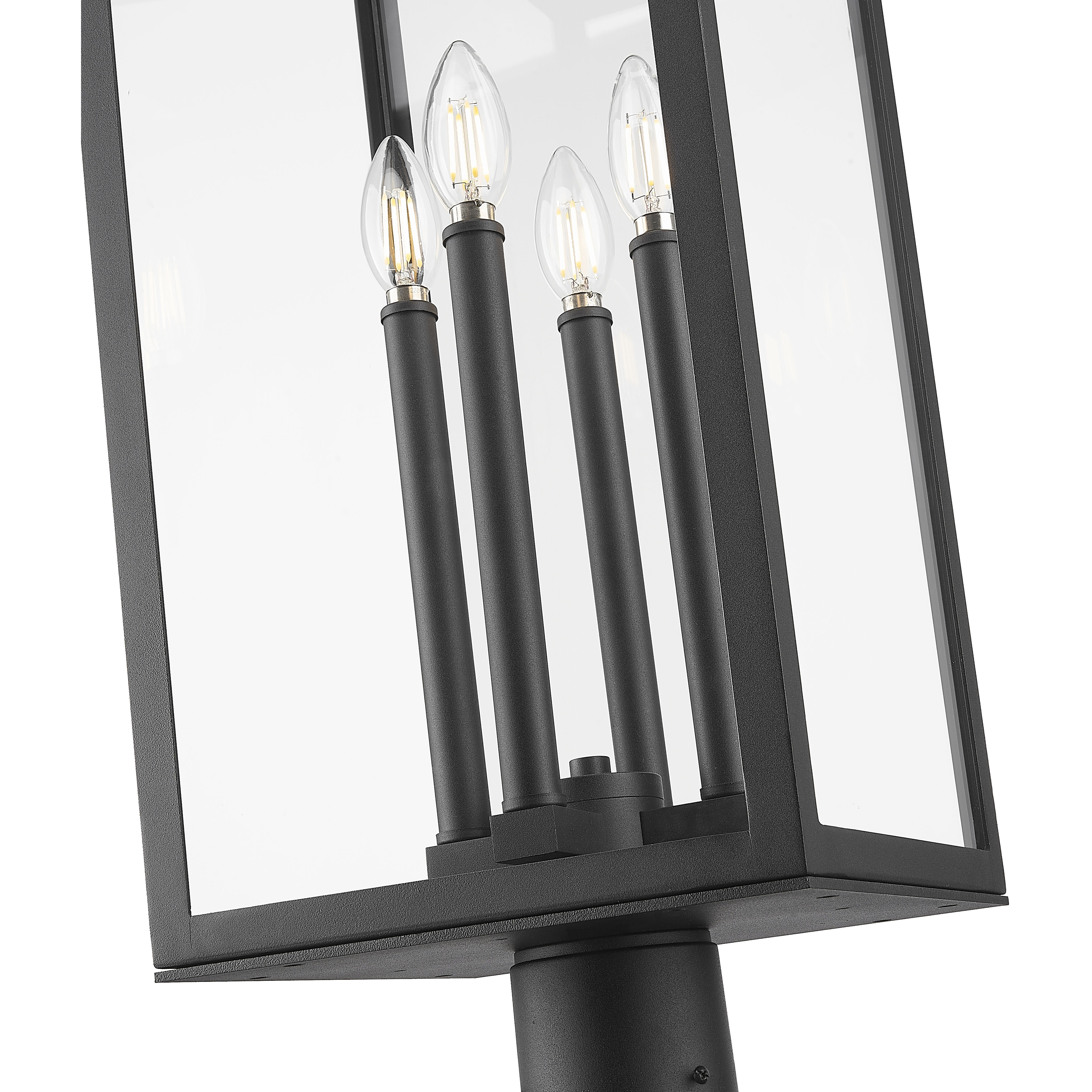 Nova 4 Light 122.25 inch Black Outdoor Post Mounted Fixture