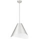 Aria 1 Light 18 inch Brushed Nickel Pendant Ceiling Light in Brushed Nickel & Inner White