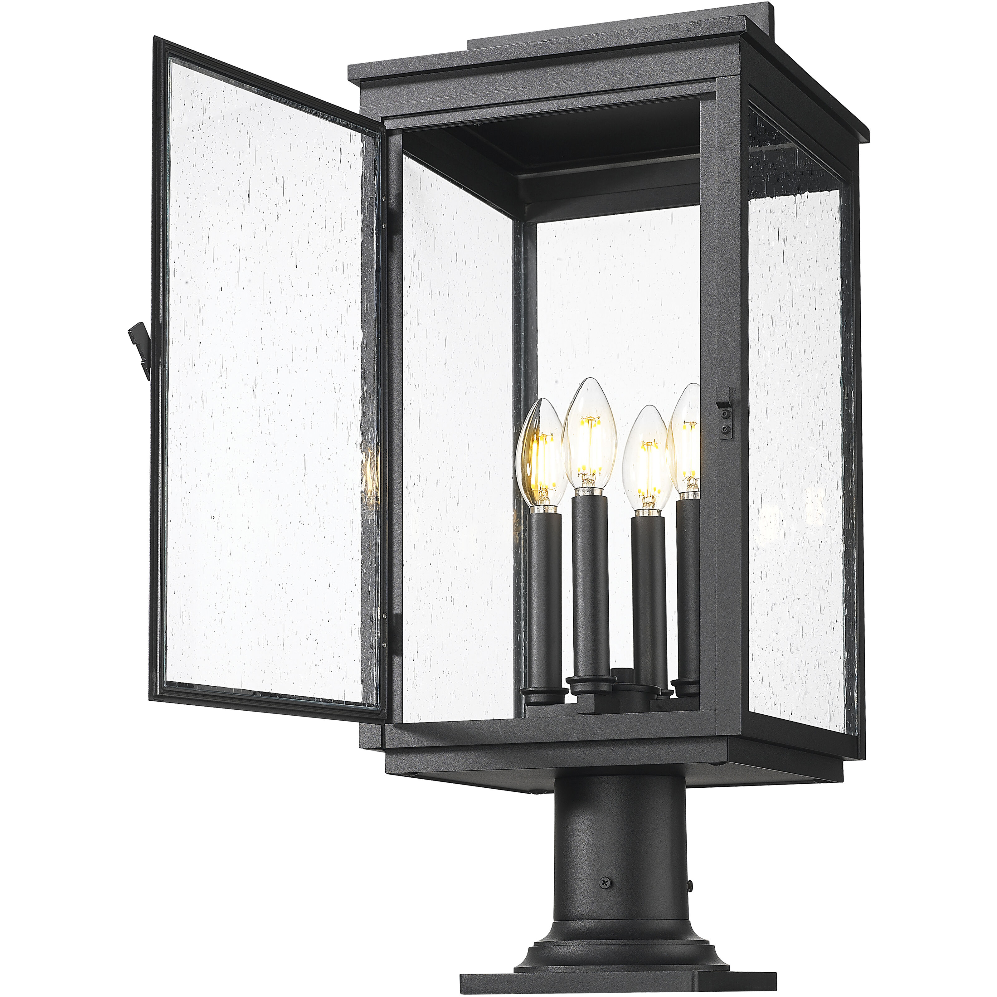 Hartwell 4 Light 24.75 inch Sand Black Outdoor Pier Mounted Fixture