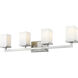 Tidal 4 Light 33.25 inch Brushed Nickel Vanity Wall Light