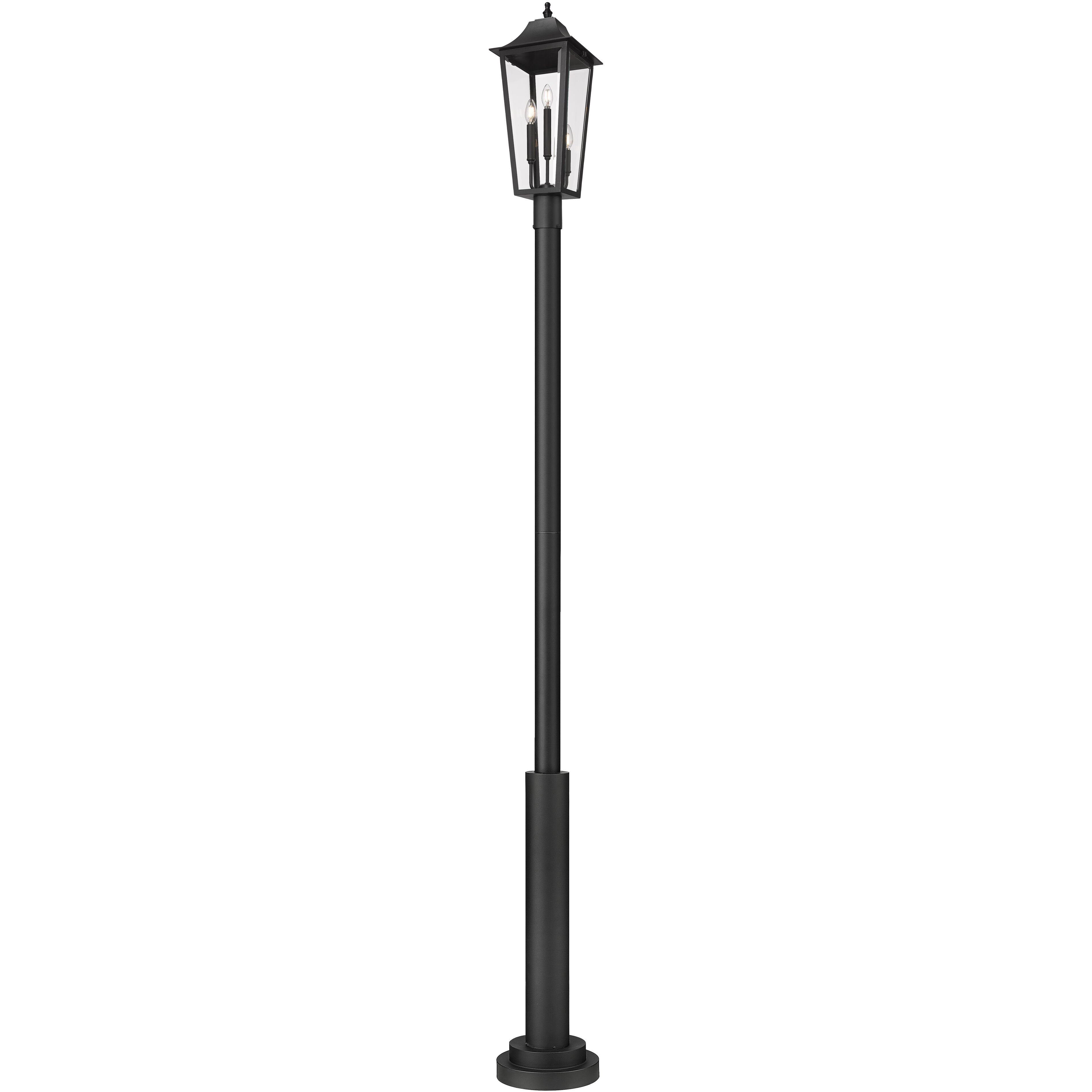 Gannon 3 Light 121.5 inch Black Outdoor Post Mounted Fixture in G9