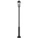 Gannon 3 Light 121.5 inch Black Outdoor Post Mounted Fixture in G9