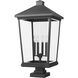 Beacon 4 Light 32 inch Black Outdoor Pier Mounted Fixture