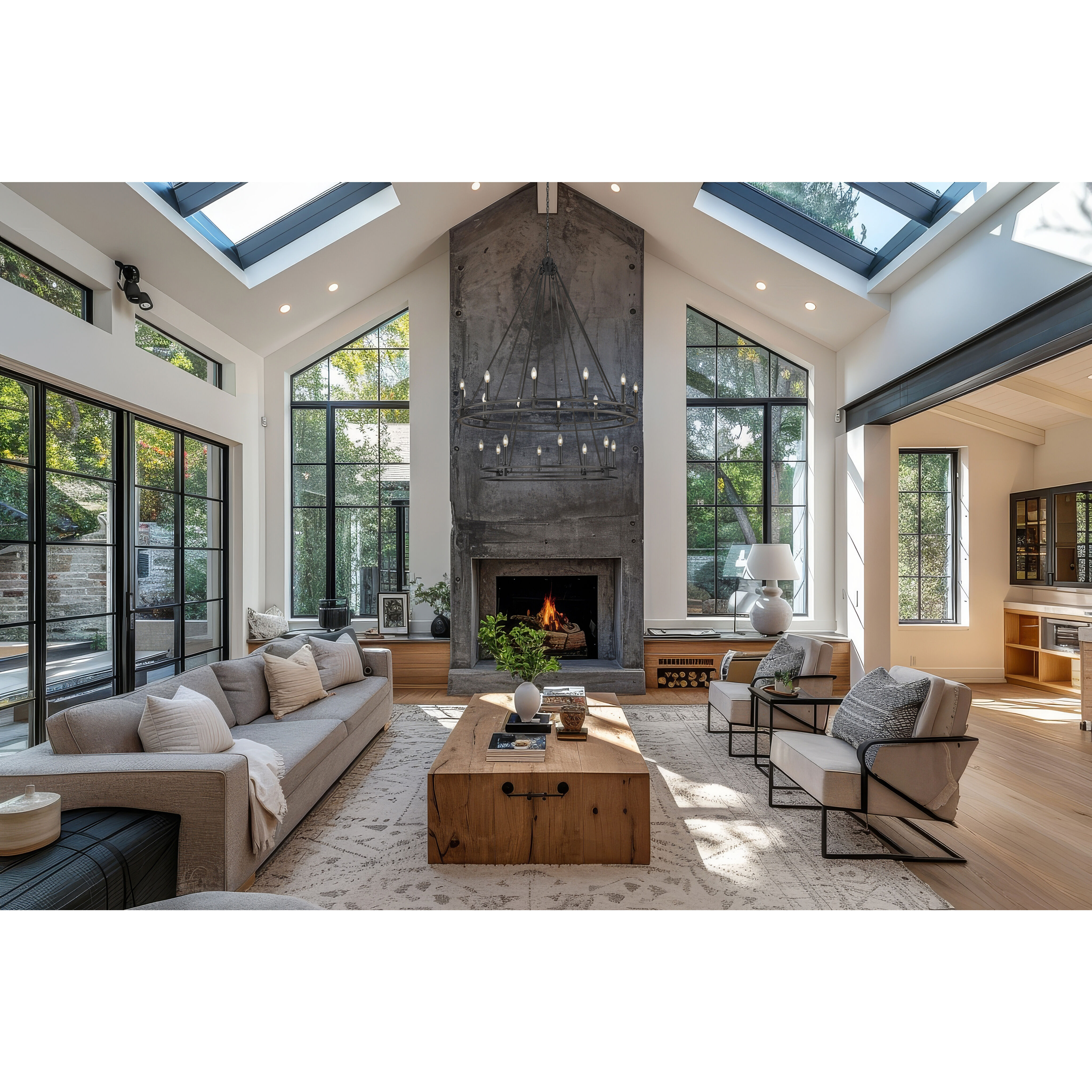 Dennison 28 Light 60 inch Matte Black Chandelier Ceiling Light