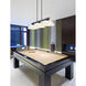 Bronte 3 Light 52.25 inch Matte Black and Rubbed Brass Billiard Light Ceiling Light in Matte Opal Glass