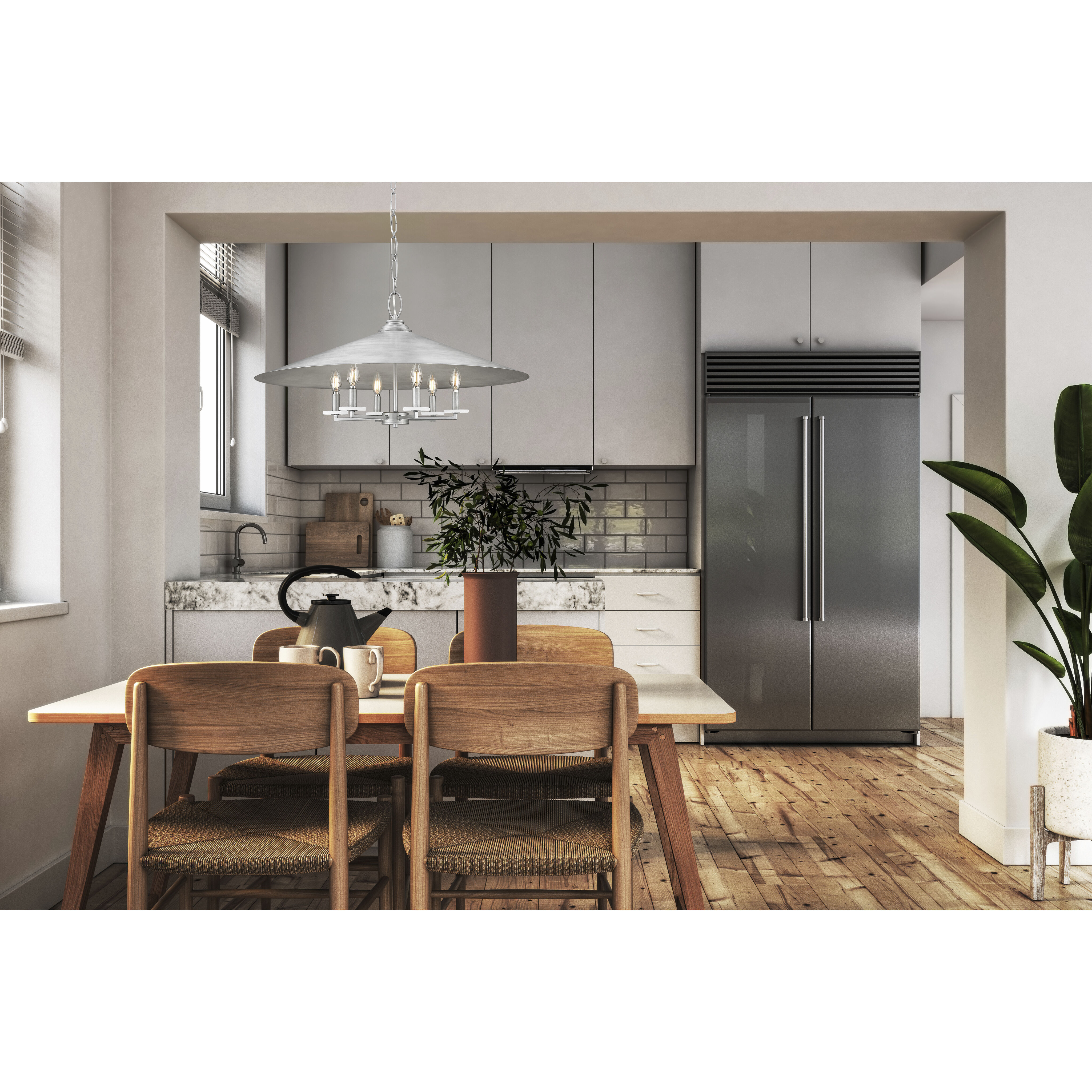 Rialto 6 Light 32 inch Signature Pewter Pendant Ceiling Light