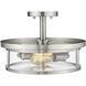 Savannah 2 Light 13.75 inch Brushed Nickel Semi Flush Mount Ceiling Light