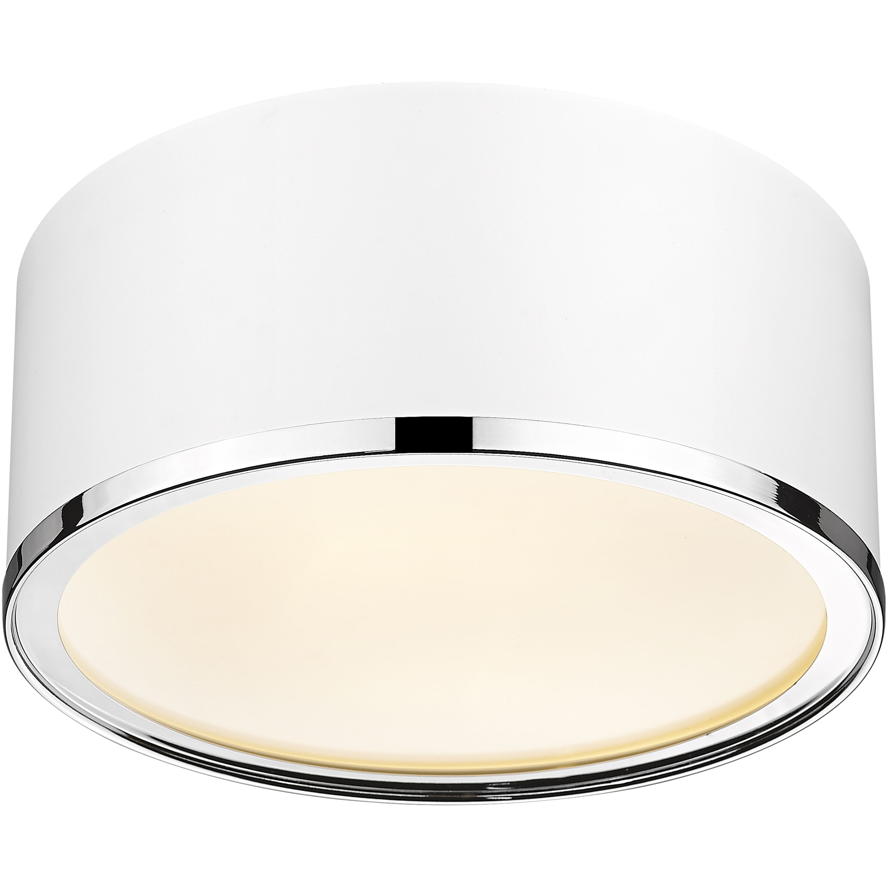 Arlo 2 Light 12.25 inch Matte White and Chrome Flush Mount Ceiling Light