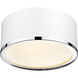 Arlo 2 Light 12.25 inch Matte White and Chrome Flush Mount Ceiling Light