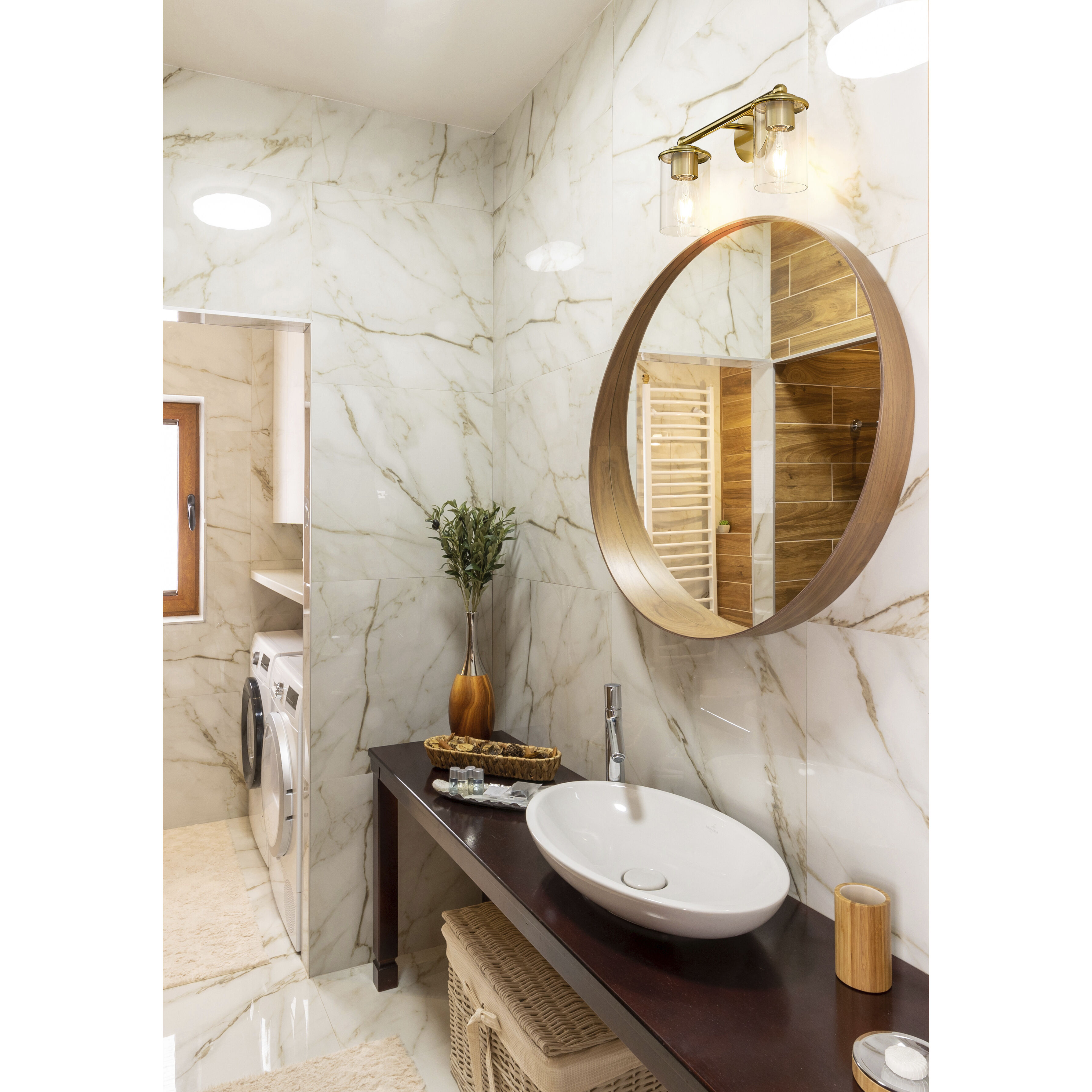 Thayer 2 Light 16 inch Luxe Gold Vanity Wall Light