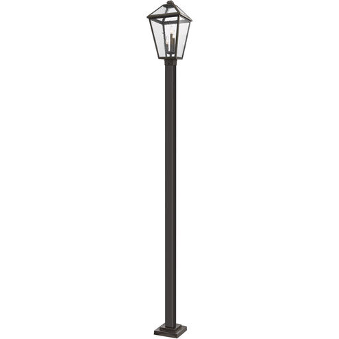 Talbot 3 Light 117 inch Oil Rubbed Bronze Outdoor Post Mounted Fixture in Seedy Glass