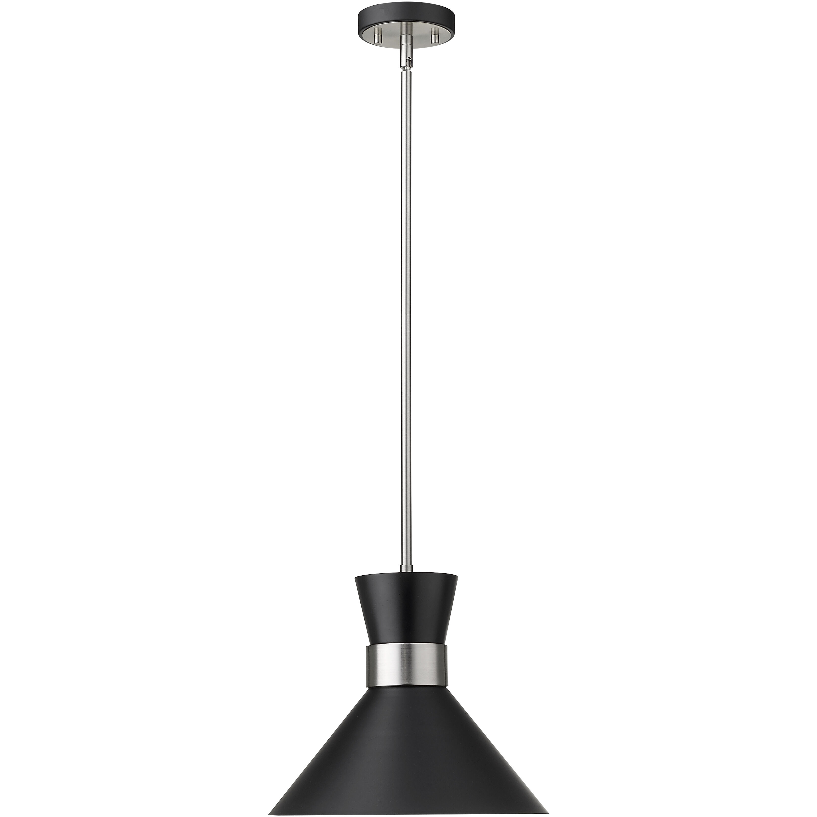 Soriano 1 Light 13.25 inch Matte Black and Brushed Nickel Pendant Ceiling Light