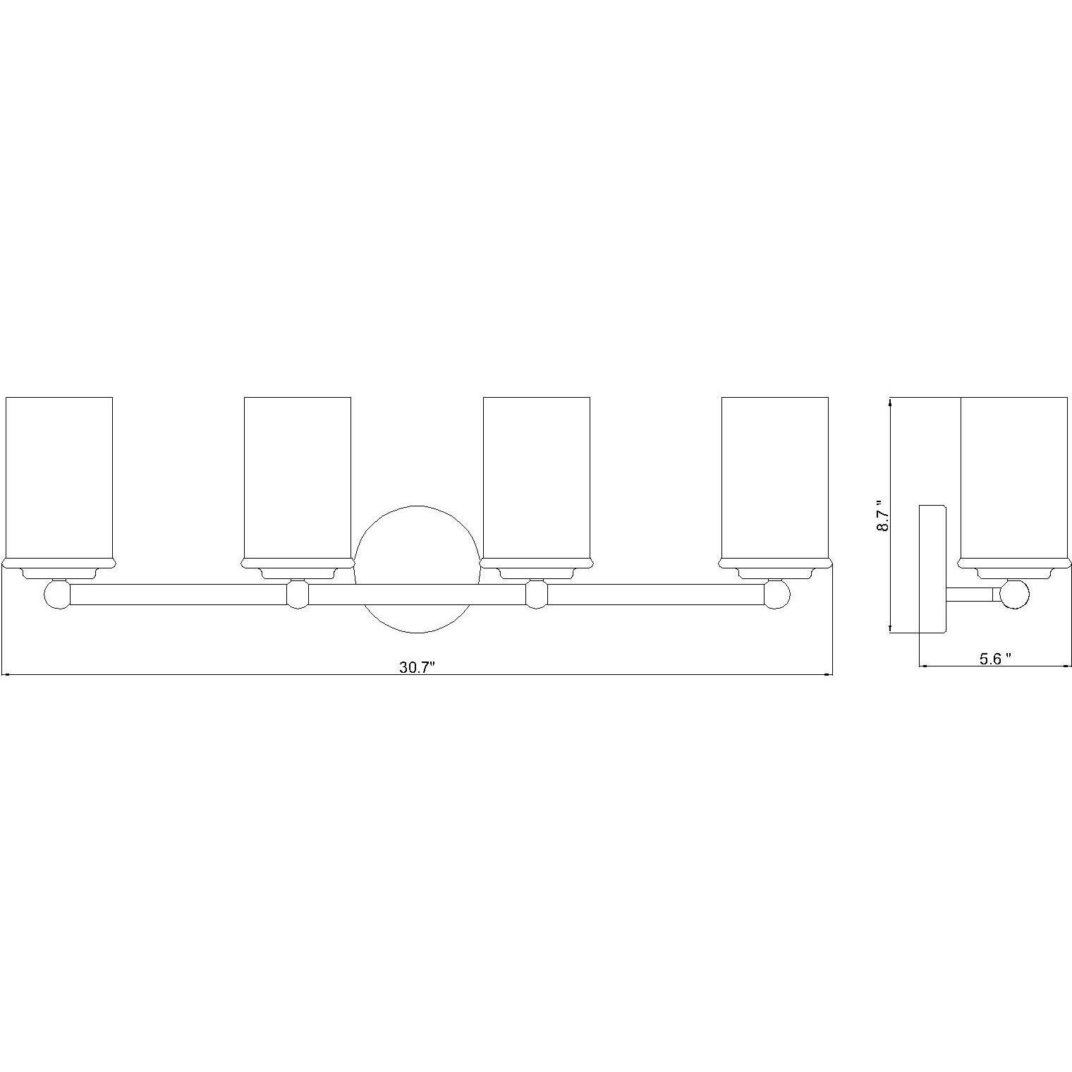 Thayer 4 Light 30.75 inch Chrome Vanity Wall Light