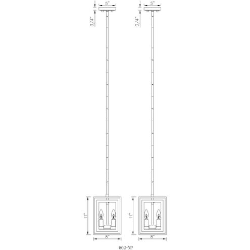 Infinity 3 Light 8 inch Misty Charcoal Pendant Ceiling Light
