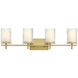 Grayson 4 Light 31 inch Modern Gold Vanity Wall Light