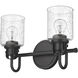 Kinsley 2 Light 14.5 inch Matte Black Bath Vanity Wall Light