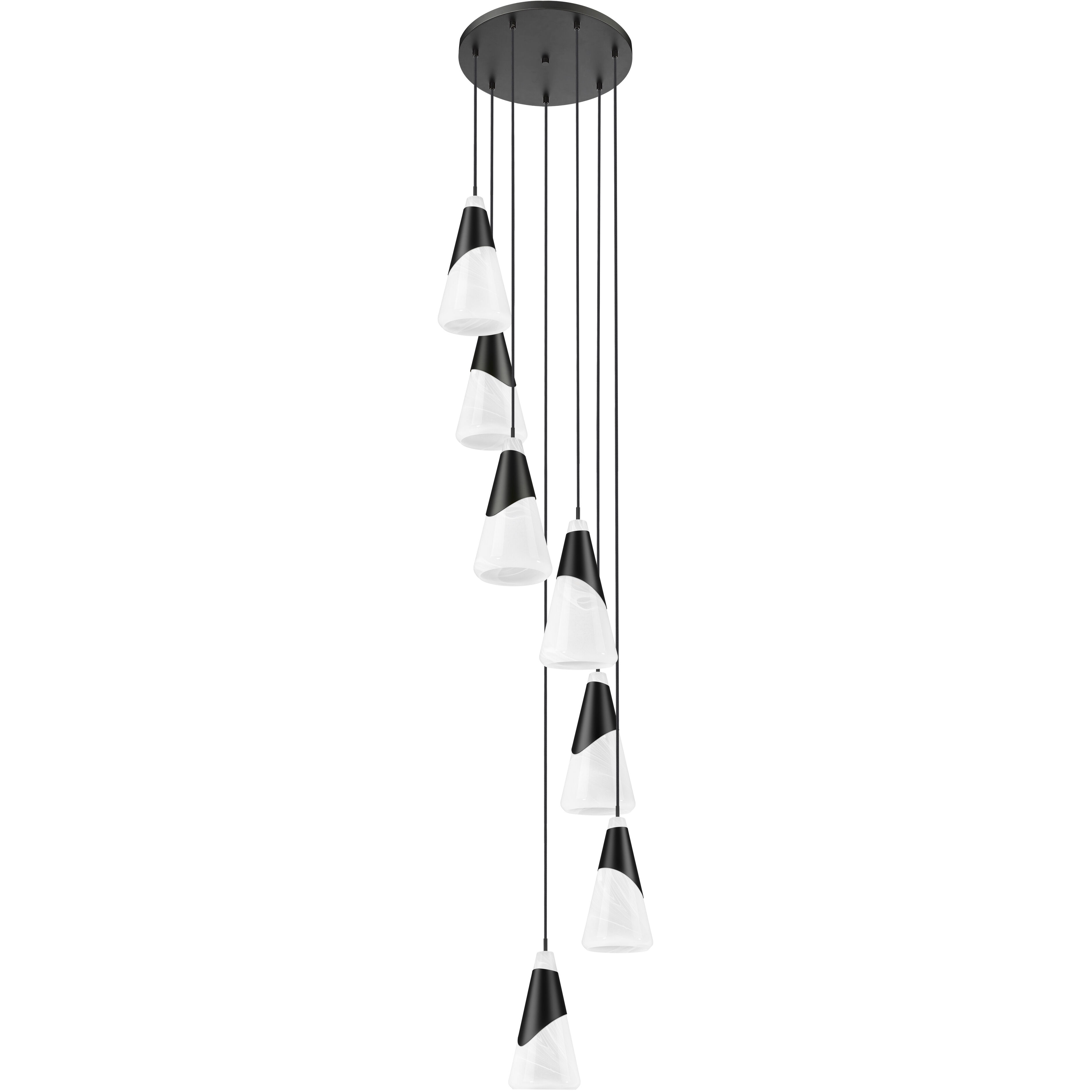 Aimie 7 Light 18 inch Matte Black Chandelier Ceiling Light