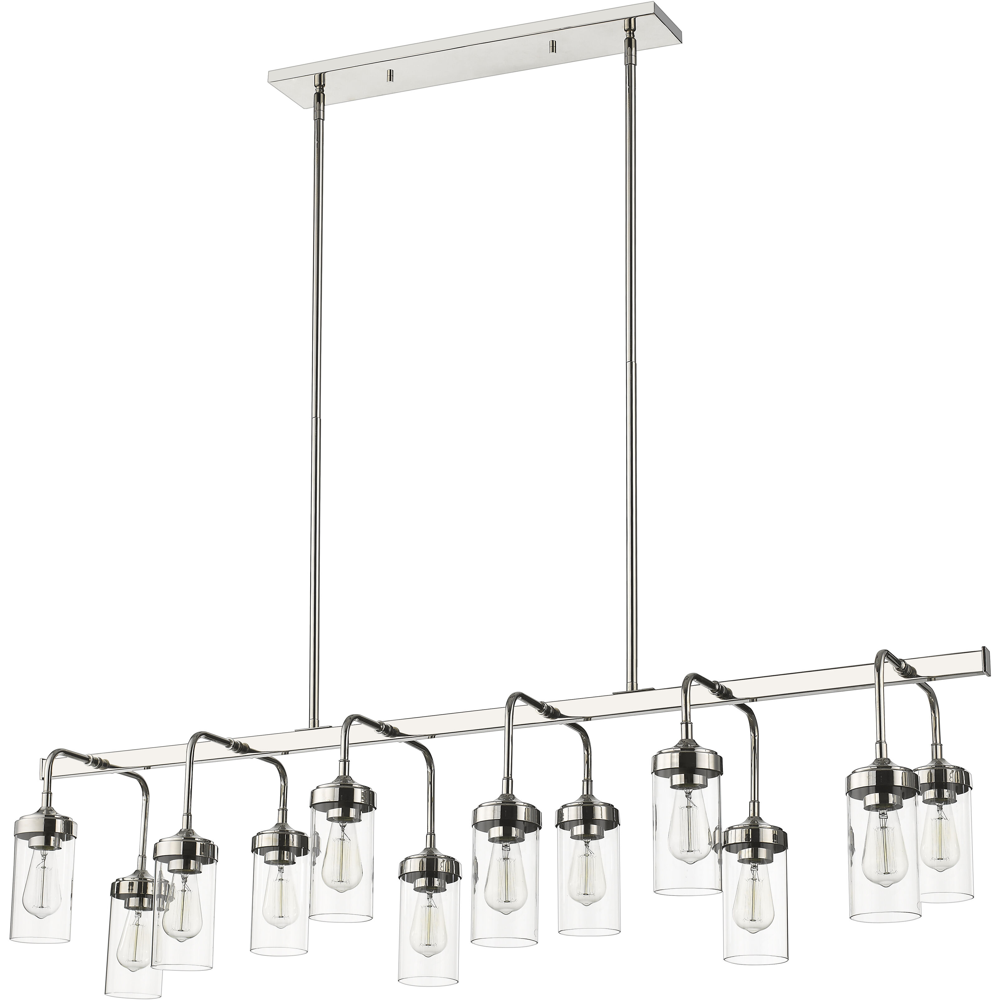Calliope 12 Light 60 inch Polished Nickel Linear Chandelier Ceiling Light