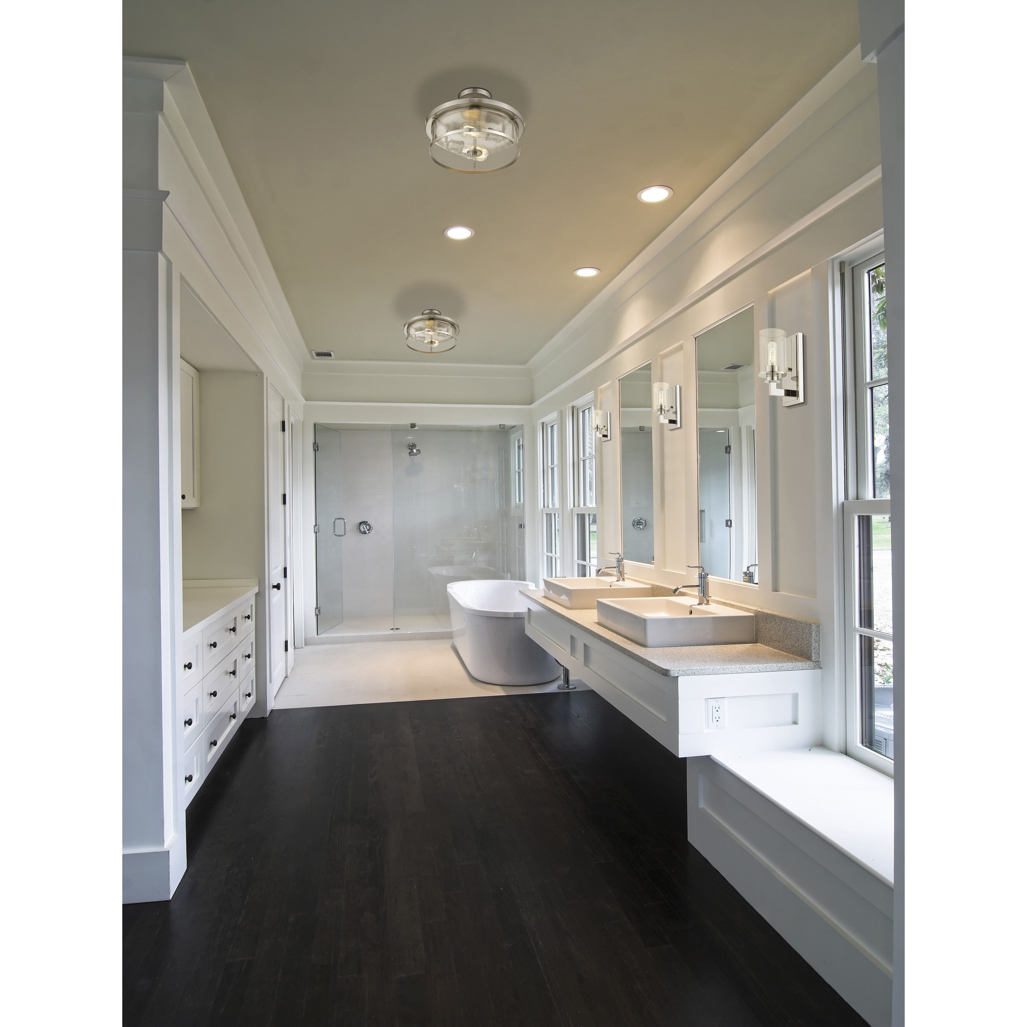 Savannah 2 Light 13.75 inch Chrome Semi Flush Mount Ceiling Light