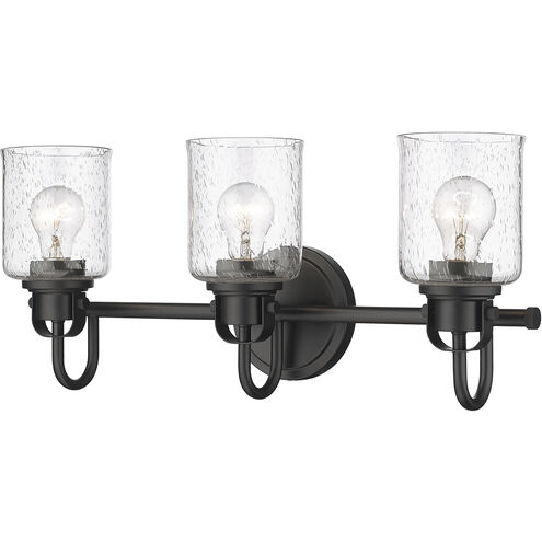 Kinsley 3 Light 22 inch Matte Black Vanity Wall Light