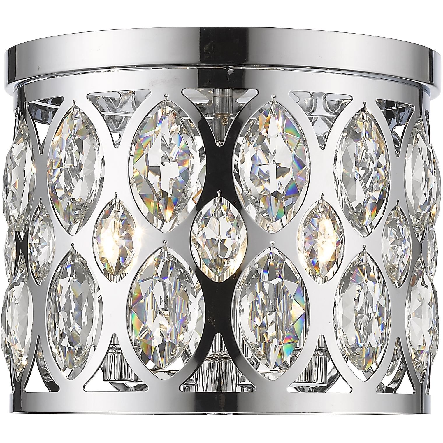 Dealey 3 Light 12 inch Chrome Flush Mount Ceiling Light