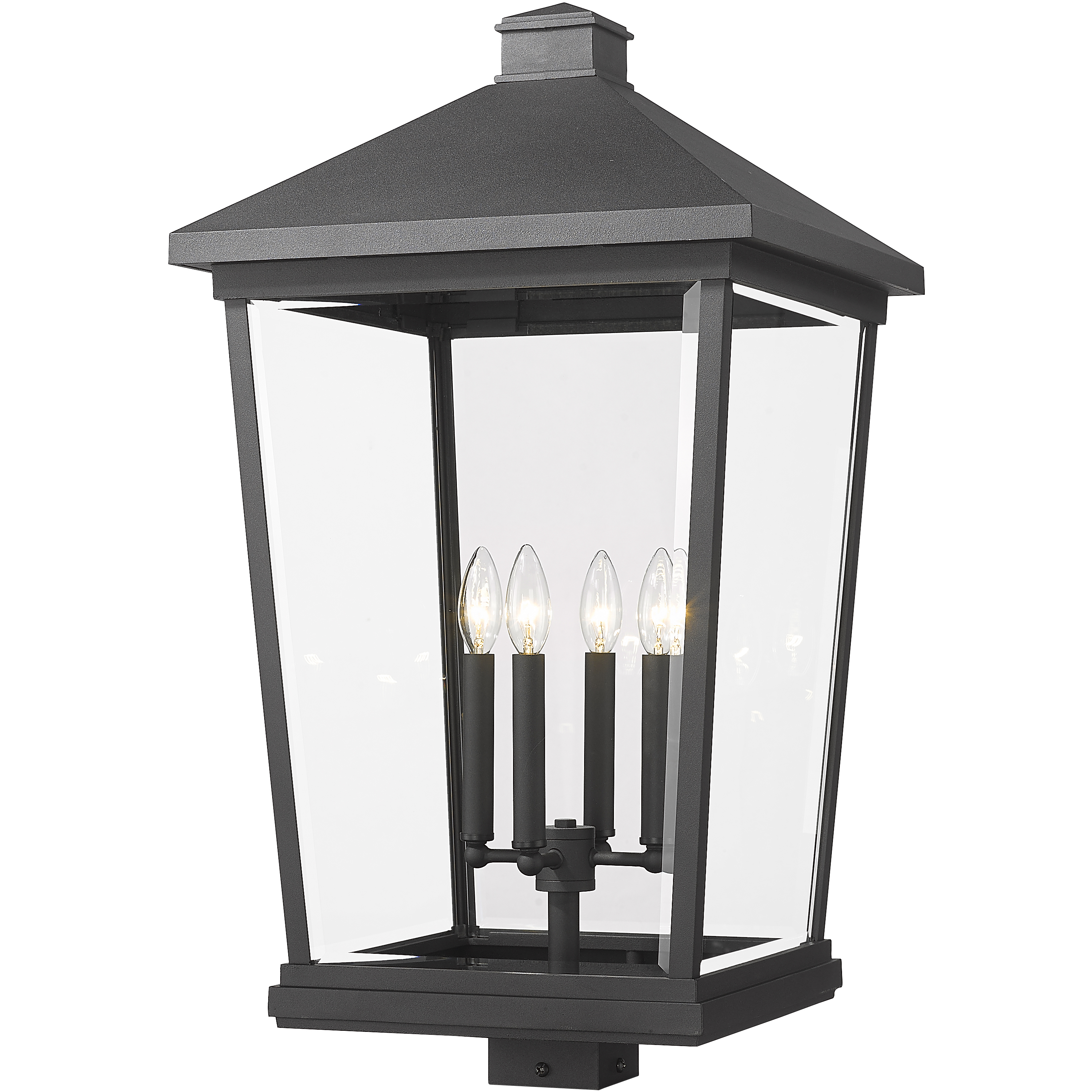 Beacon 4 Light 29.75 inch Black Outdoor Post Mount Fixture