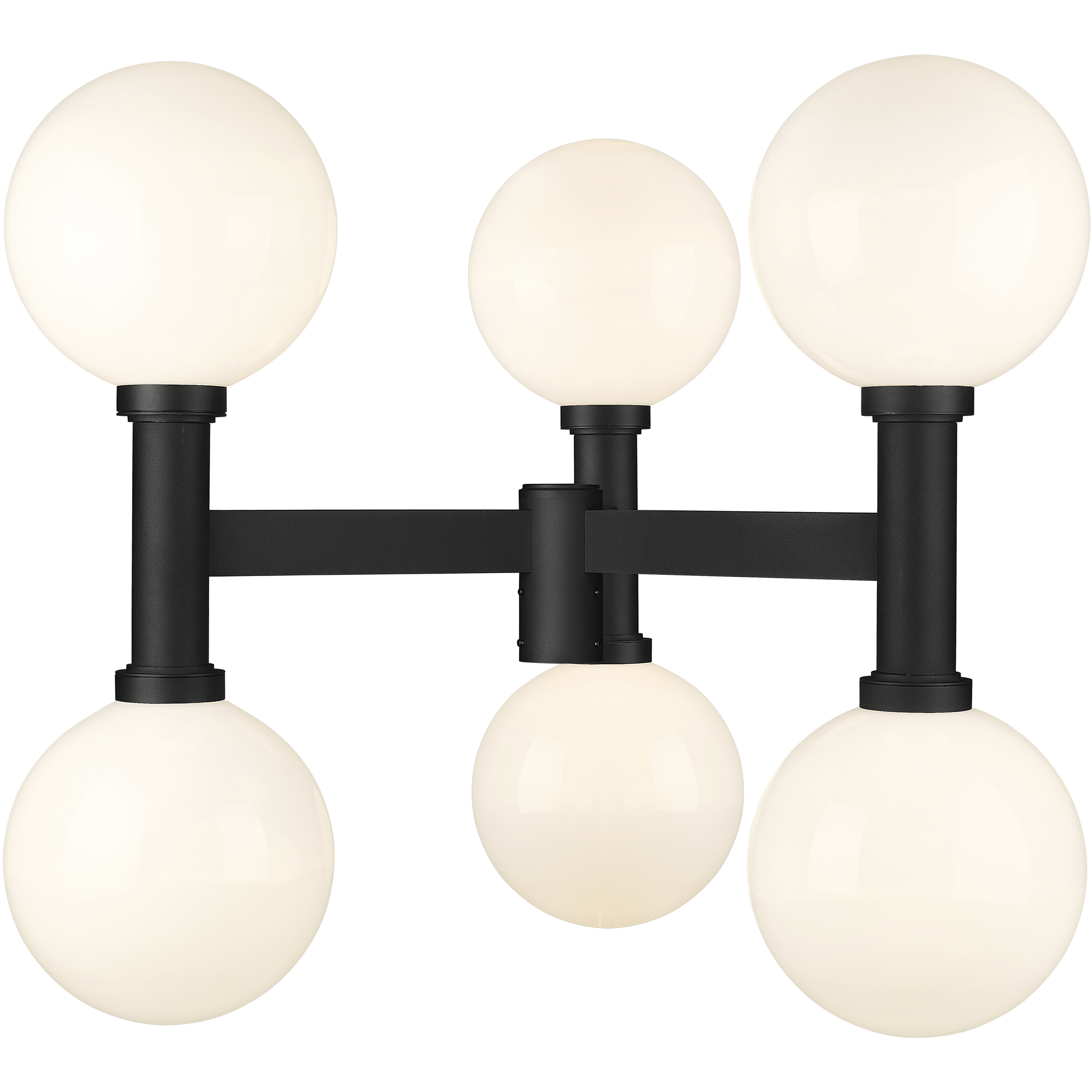Laurent 6 Light 39 inch Black Outdoor Post Mount Fixture