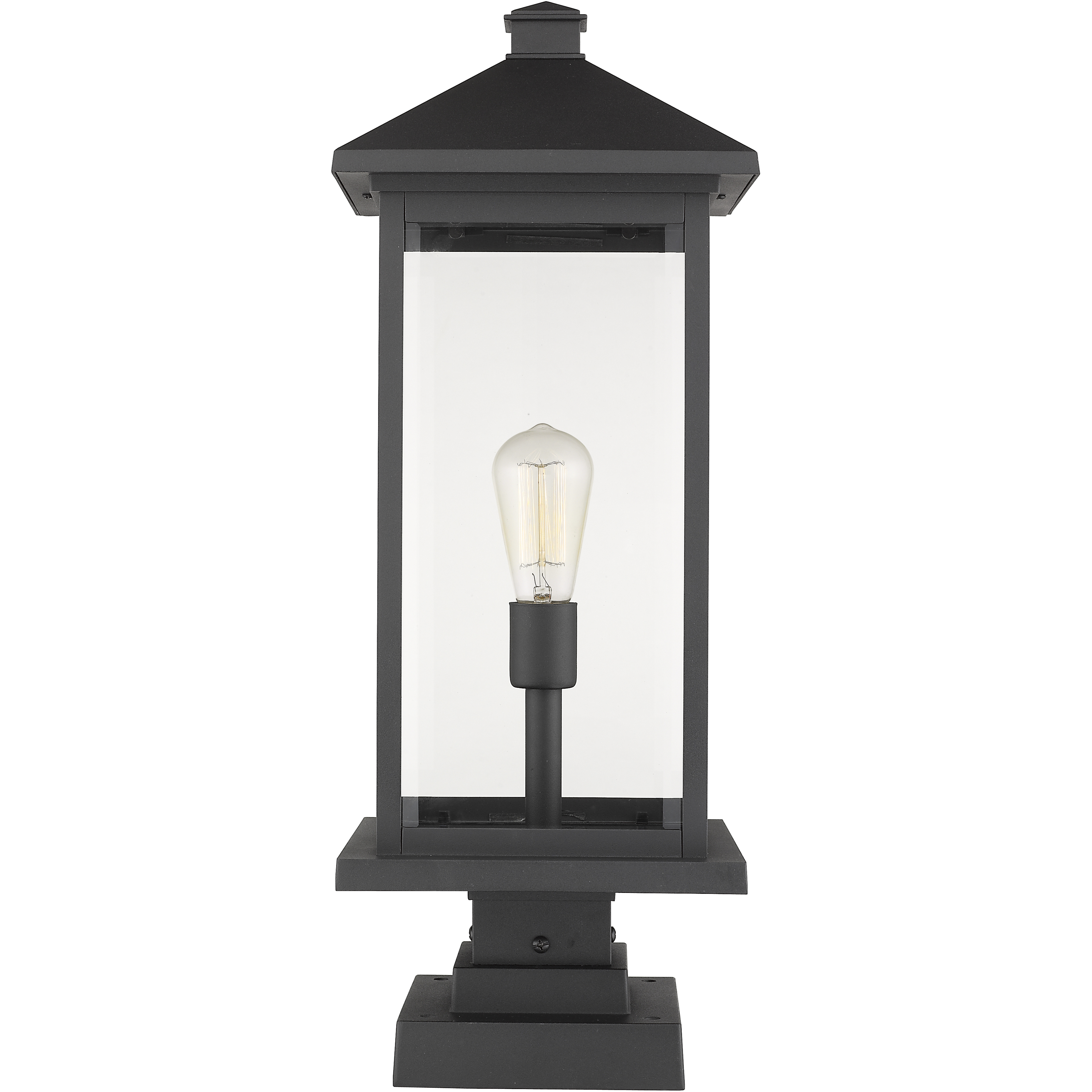 Portland 1 Light 25 inch Black Outdoor Pier Mounted Fixture