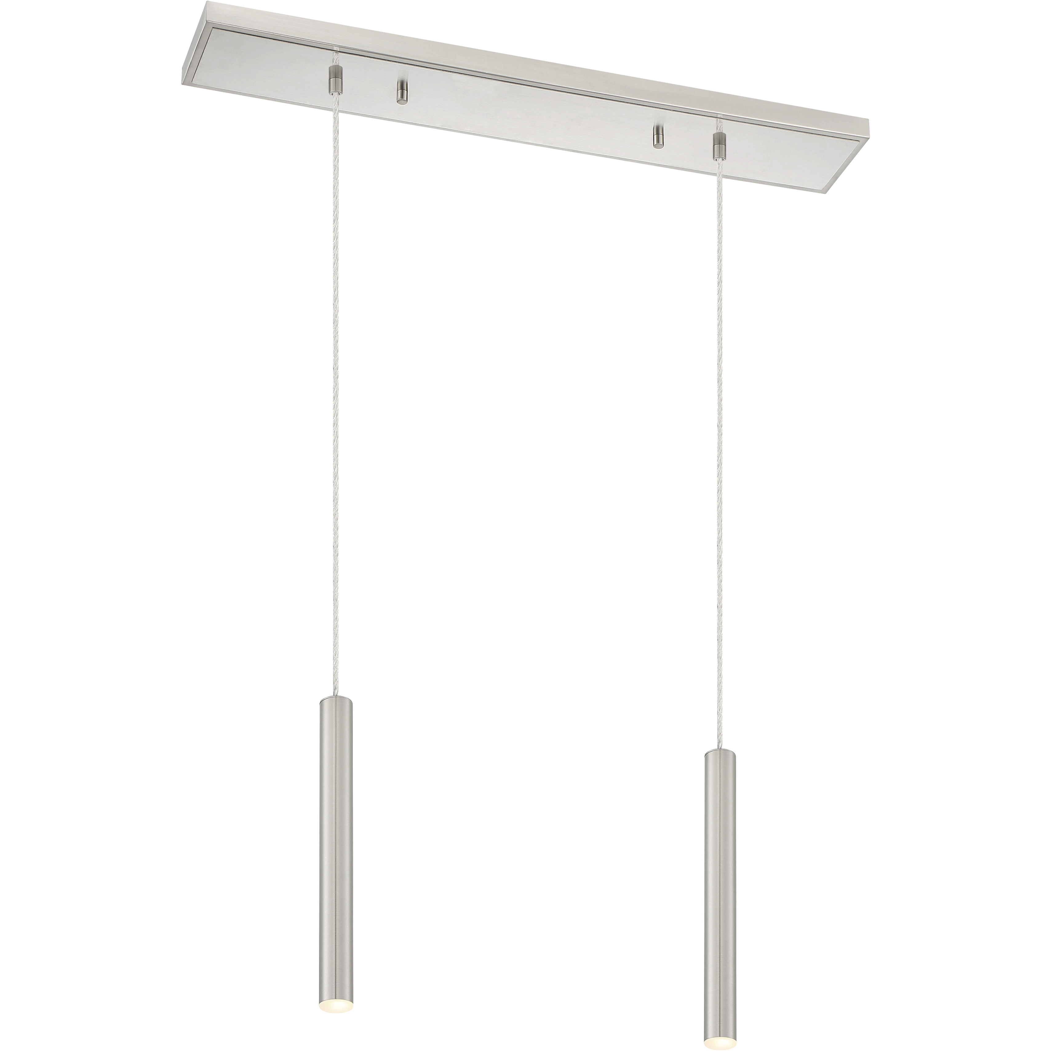 Forest LED 30 inch Brushed Nickel Linear Chandelier Ceiling Light in Brushed Nickel Steel