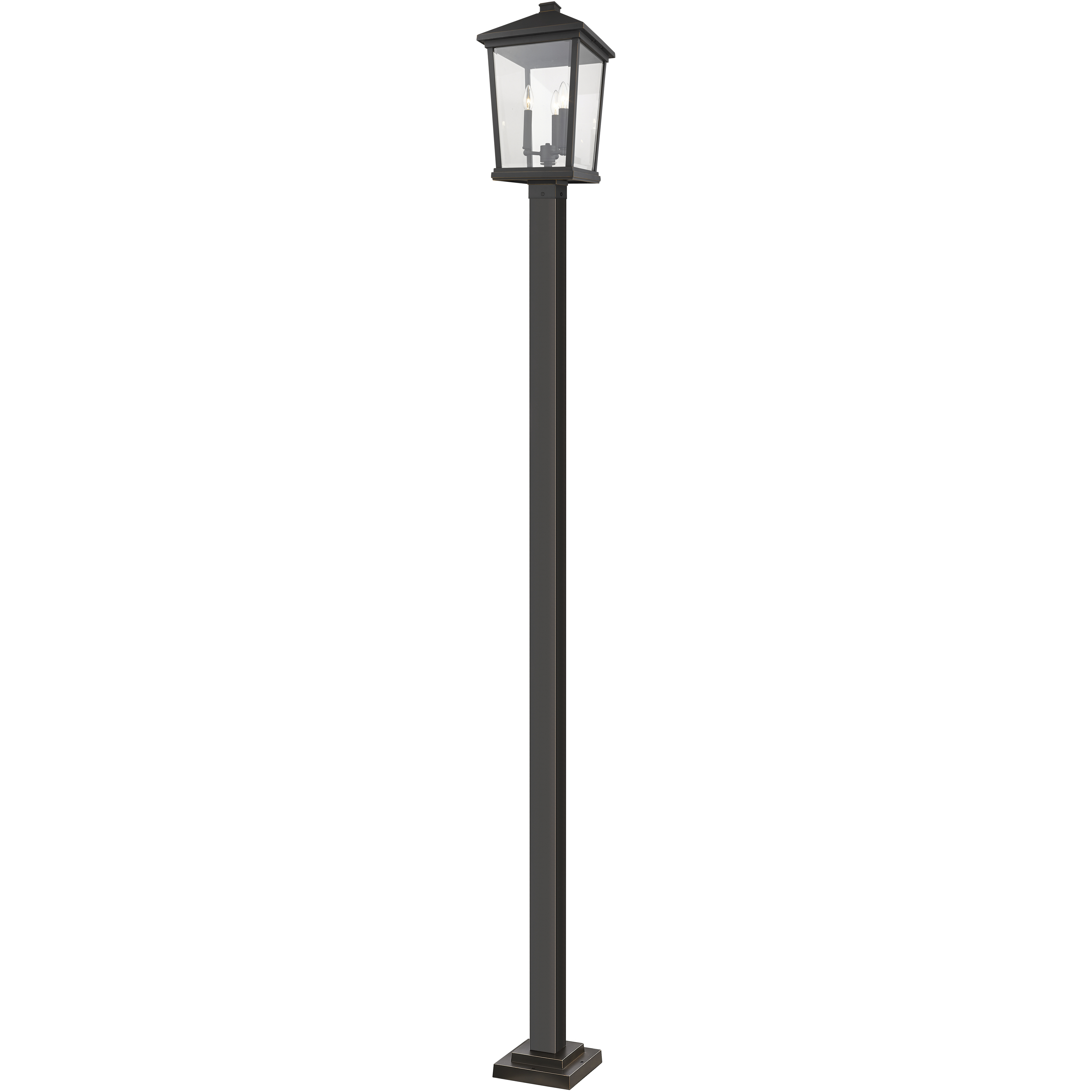 Beacon 3 Light 107 inch Oil Rubbed Bronze Outdoor Post Mounted Fixture